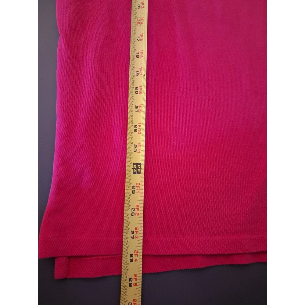 Polo Ralph Lauren Mens Classic Fit Dark Pink Cotton Mesh Pique Polo Shirt Medium